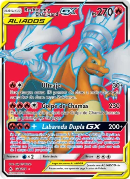 Reshiram e Charizard GX 194 Elos Inquebráveis