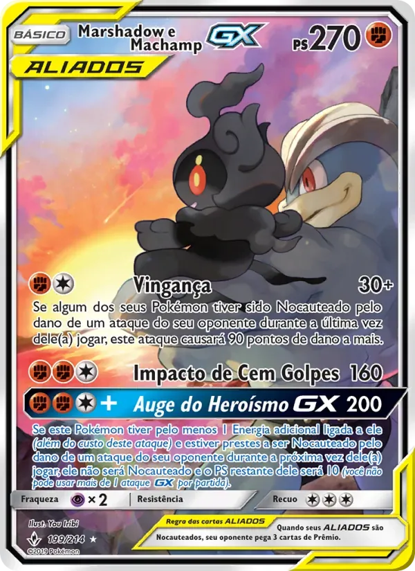 Marshadow e Machamp GX 199/214 Elos Inquebráveis