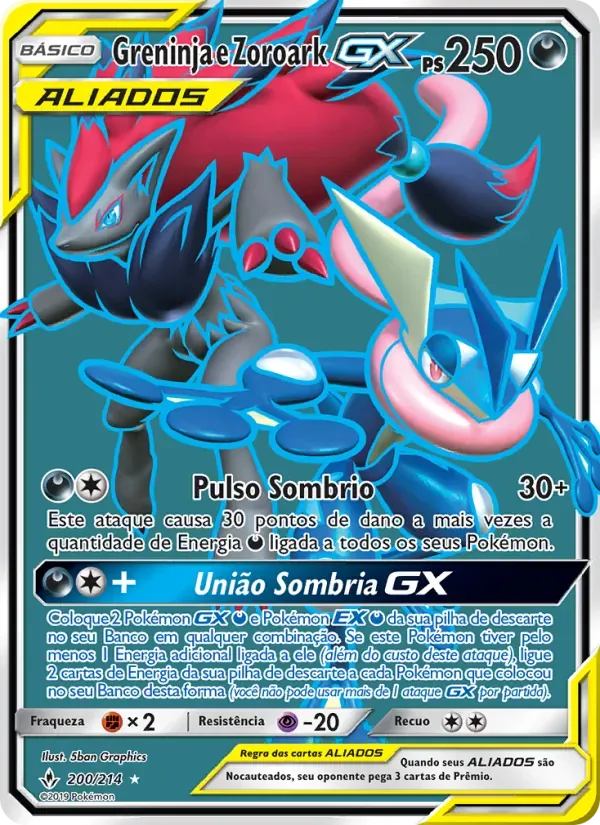 Greninja e Zoroark GX 200/214 Elos Inquebráveis