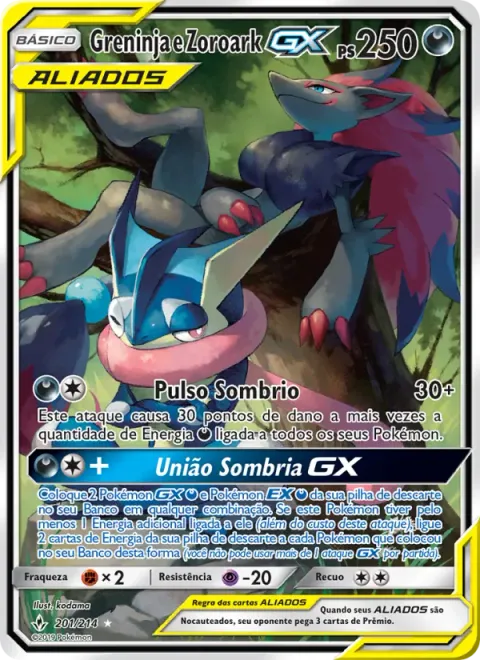 Greninja e Zoroark GX 201/214