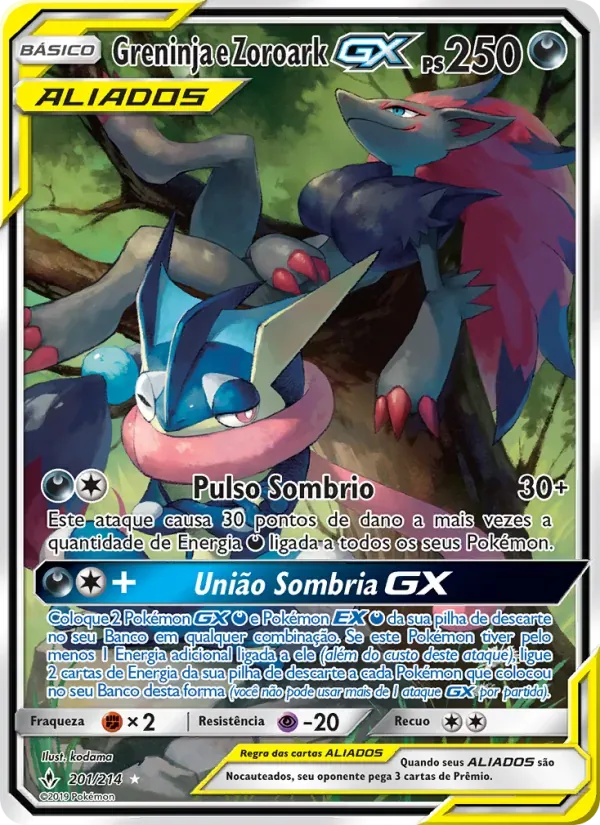 Greninja e Zoroark GX 201/214 Elos Inquebráveis