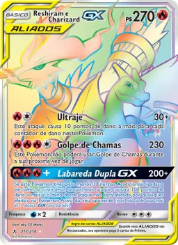 Reshiram e Charizard GX 217 Elos Inquebráveis