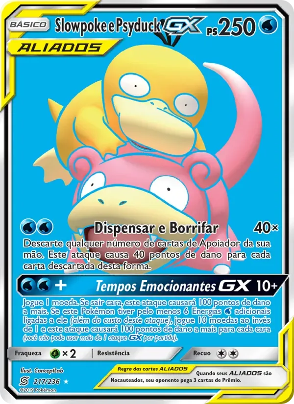 Slowpoke e Psyduck GX 217/236 Sintonia Mental 