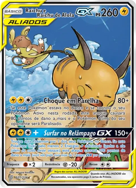 Raichu e Raichu de Alola GX 221/236