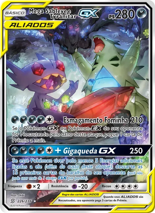 Mega Sableye e Tyranitar GX 226/236 Sintonia Mental