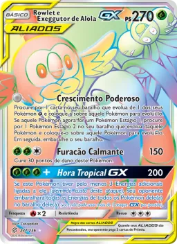 Rowlet e Exeggutor de Alola GX 237 Sintonia Mental 