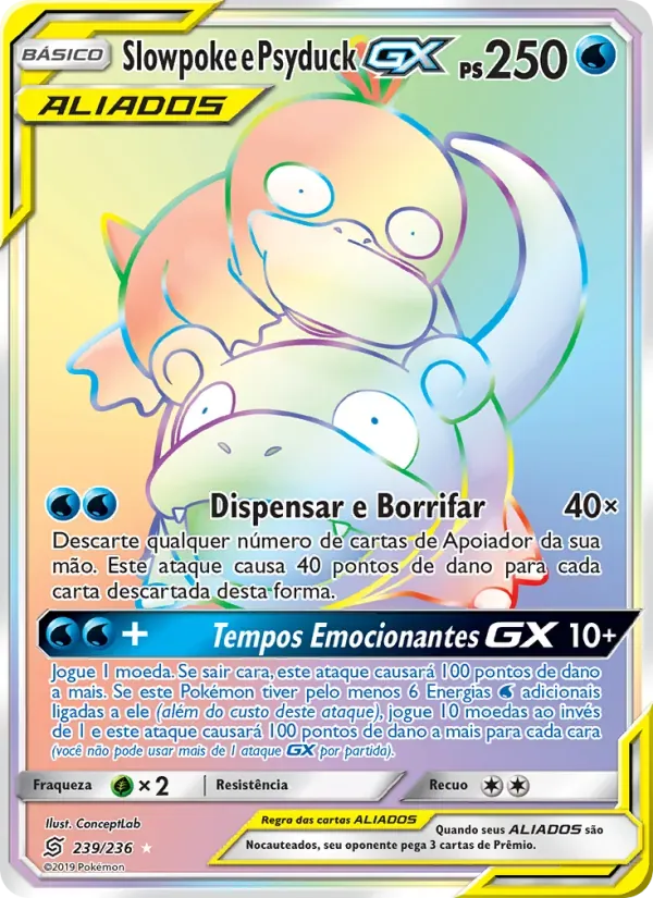 Slowpoke e Psyduck GX 239/236 Sintonia Mental 