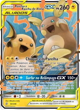Raichu e Raichu de Alola GX 54 Sintonia Mental 