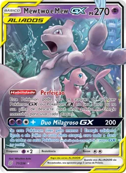 Mewtwo e Mew GX 71 Sintonia Mental 