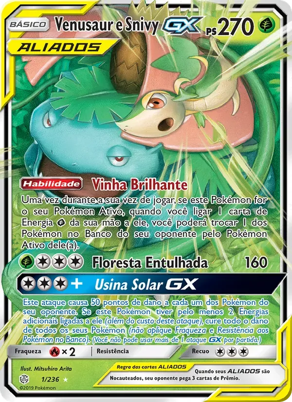 Venusaur e Snivy GX 1/236 Eclipse Cósmico