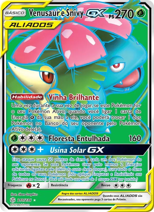 Venusaur e Snivy GX 210/236 Eclipse Cósmico