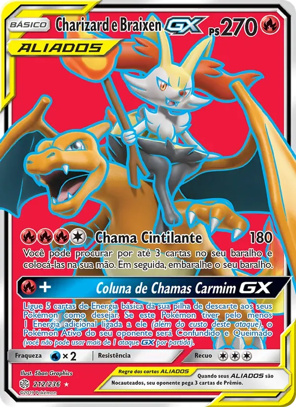 Charizard e Braixen GX 212/236 Eclipse Cósmico