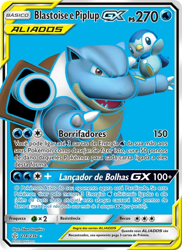 Blastoise e Piplup GX 214/236 Eclipse Cósmico