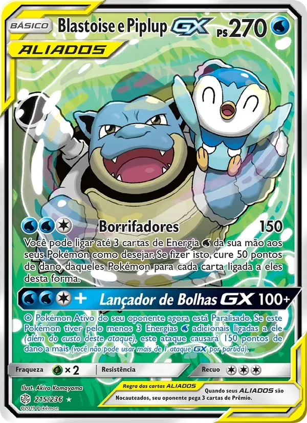 Blastoise e Piplup GX 215/236 Eclipse Cósmico