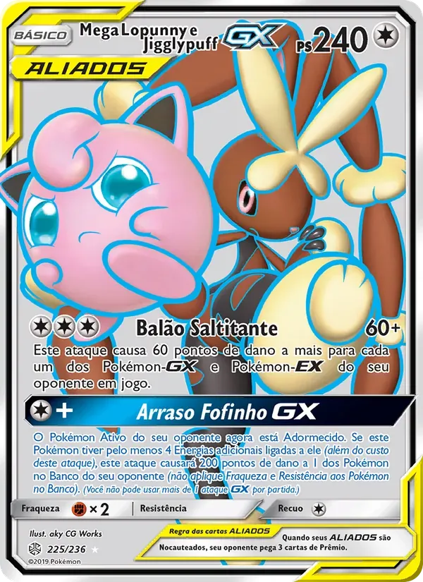 Mega Lopunny e Jigglypuff GX 225/236 Eclipse Cósmico