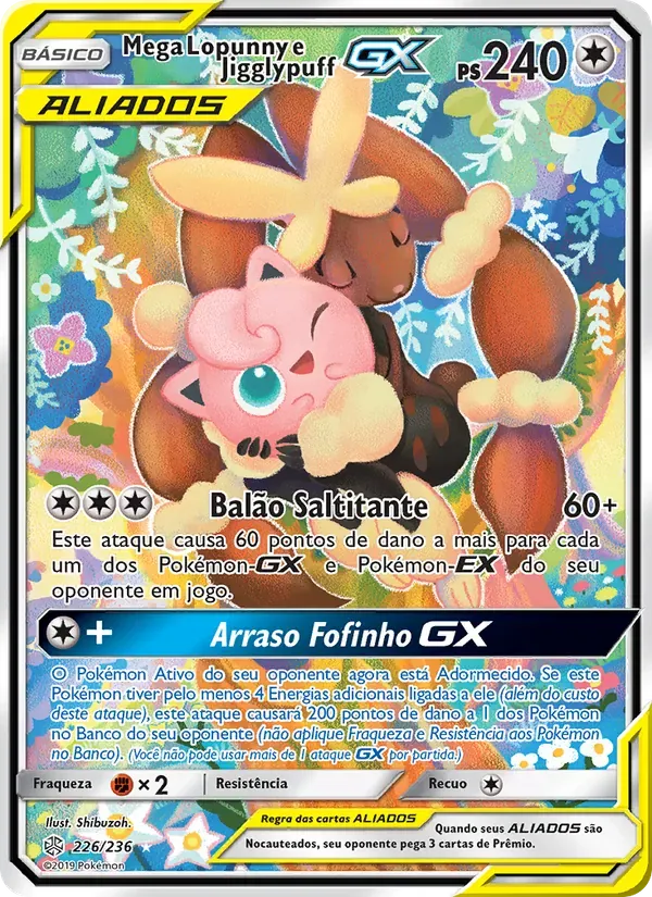 Mega Lopunny e Jigglypuff GX 226/236 Eclipse Cósmico