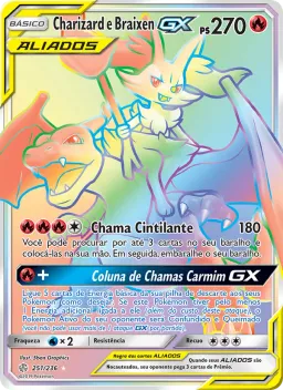 Charizard e Braixen GX 251 Eclipse Cósmico