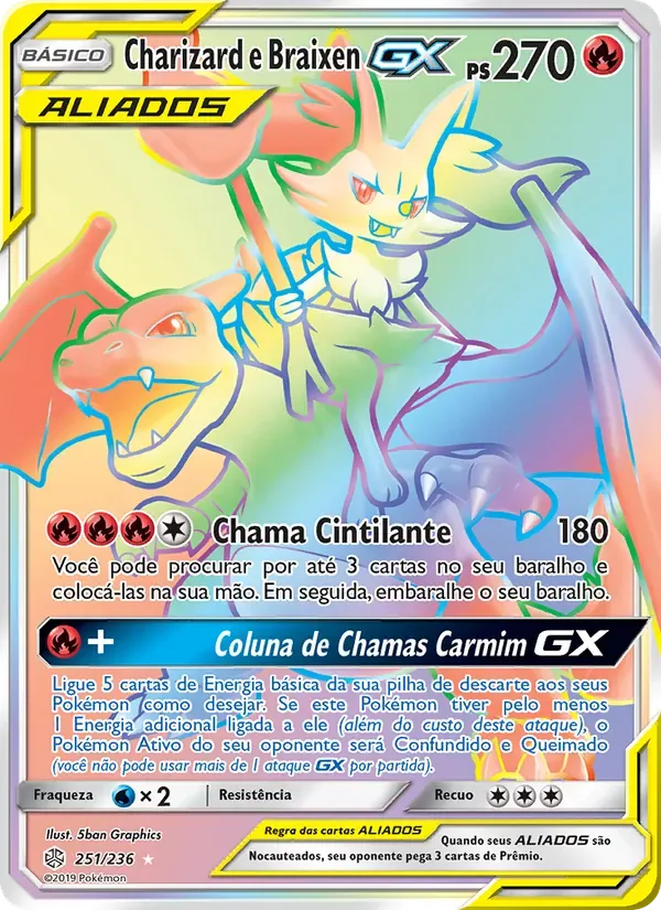 Charizard e Braixen GX 251/236 Eclipse Cósmico