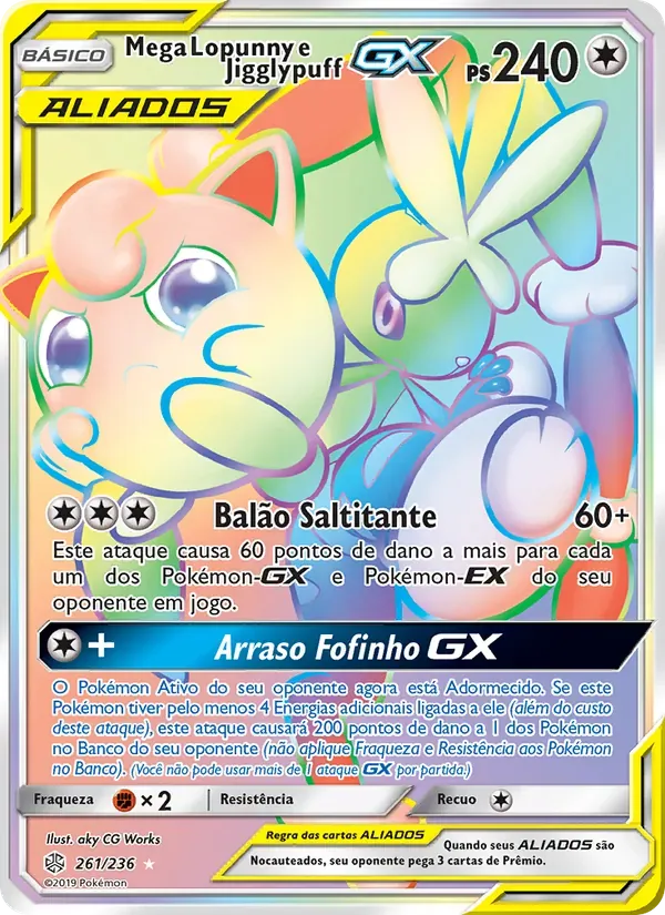 Mega Lopunny e Jigglypuff GX 261/236 Eclipse Cósmico