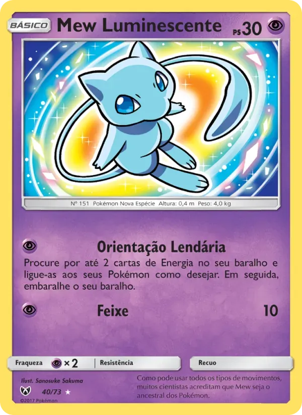 Mew Luminescente 40/73 Lendas Luminescentes