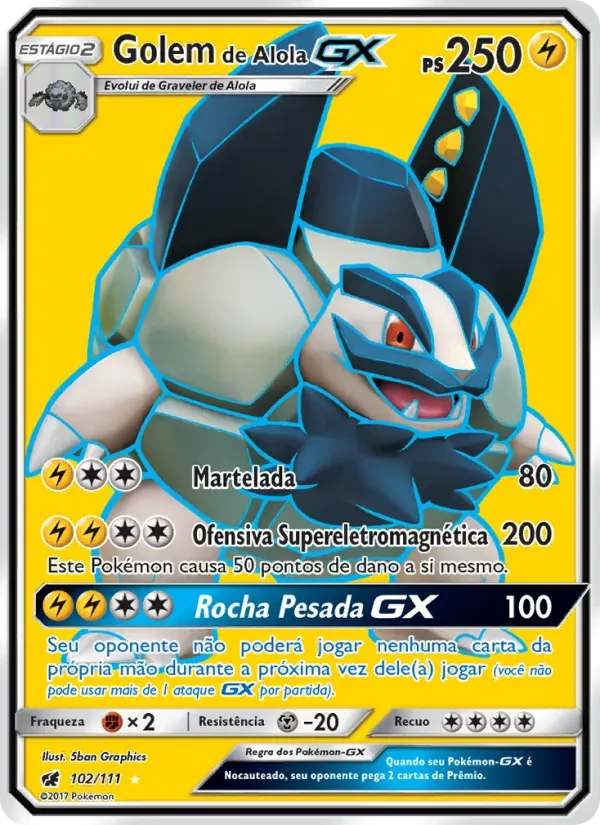 Golem de Alola GX 102/111 Invasão Carmim