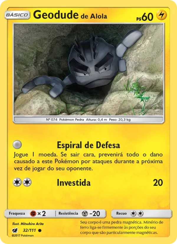 Geodude de Alola 32/111 Invasão Carmim