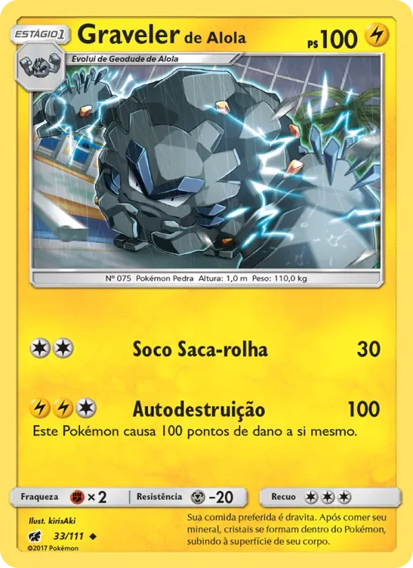 Graveler de Alola 33/111 Invasão Carmim