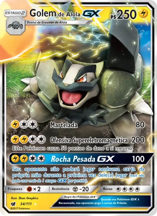 Golem de Alola GX 34/111 Invasão Carmim