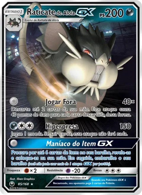 Raticate de Alola GX 85/168