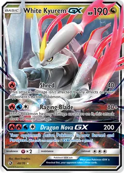 Kyurem Branco GX 48 Dragões Soberanos