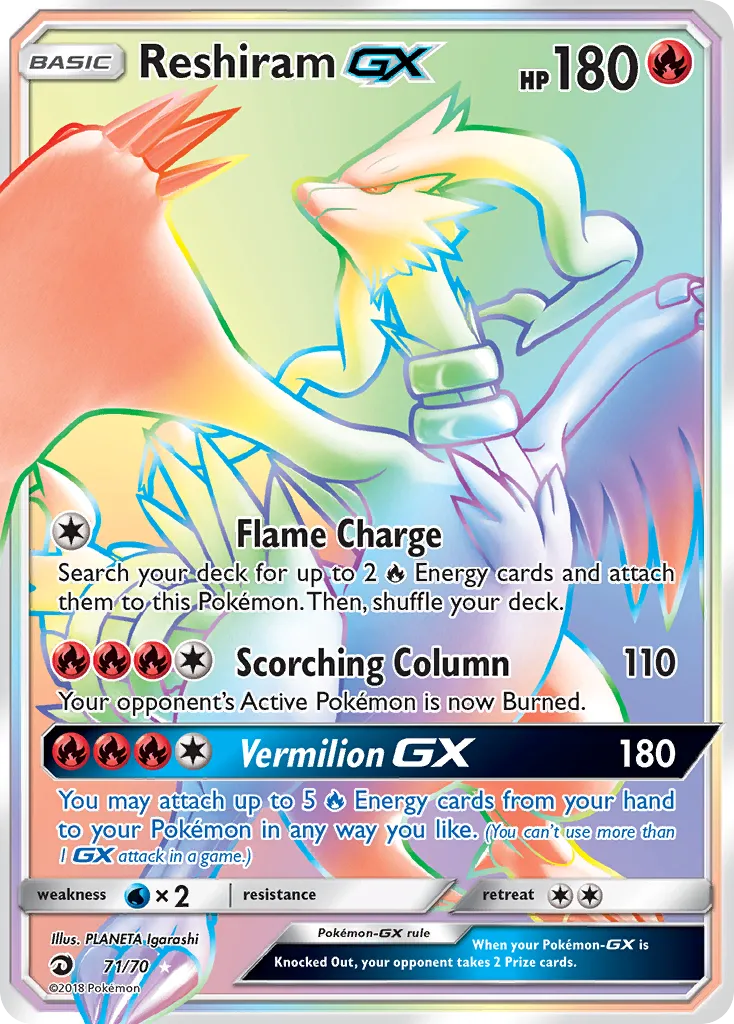Reshiram GX 71/70 Dragões Soberanos