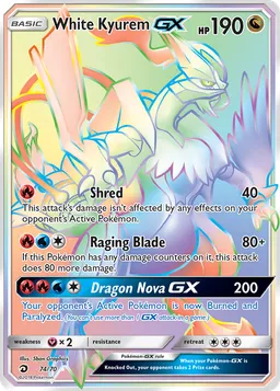 Kyurem Branco GX 74 Dragões Soberanos