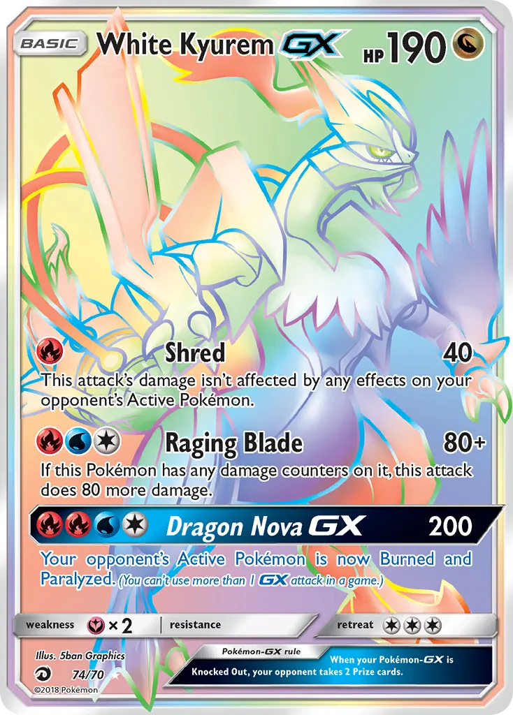 Kyurem Branco GX 74/70 Dragões Soberanos