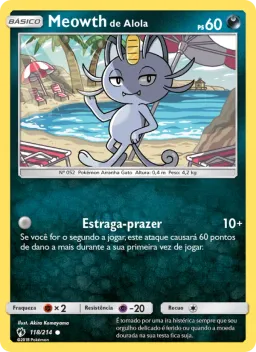 Meowth de Alola 118 Trovões Perdidos