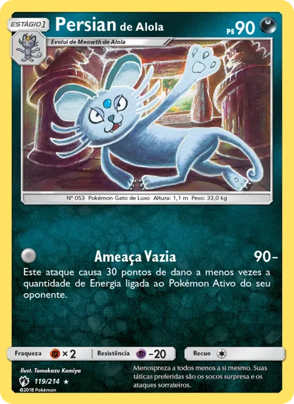 Persian de Alola 119/214 Trovões Perdidos