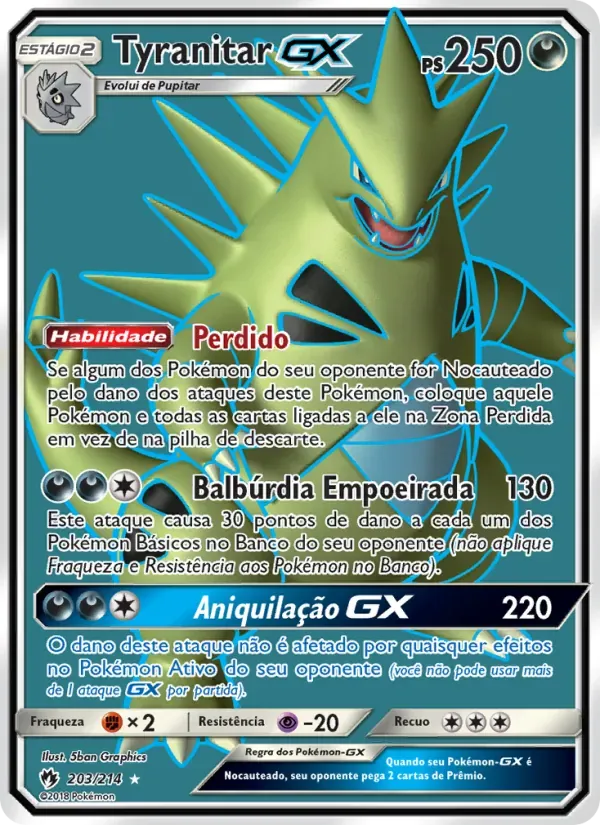 Tyranitar GX 203/214 Trovões Perdidos