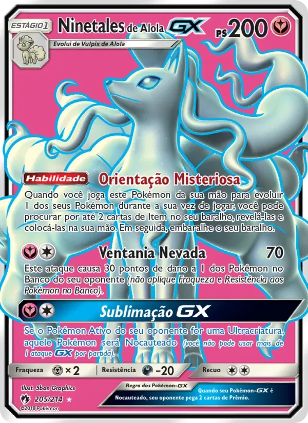 Ninetales de Alola GX 205/214 Trovões Perdidos