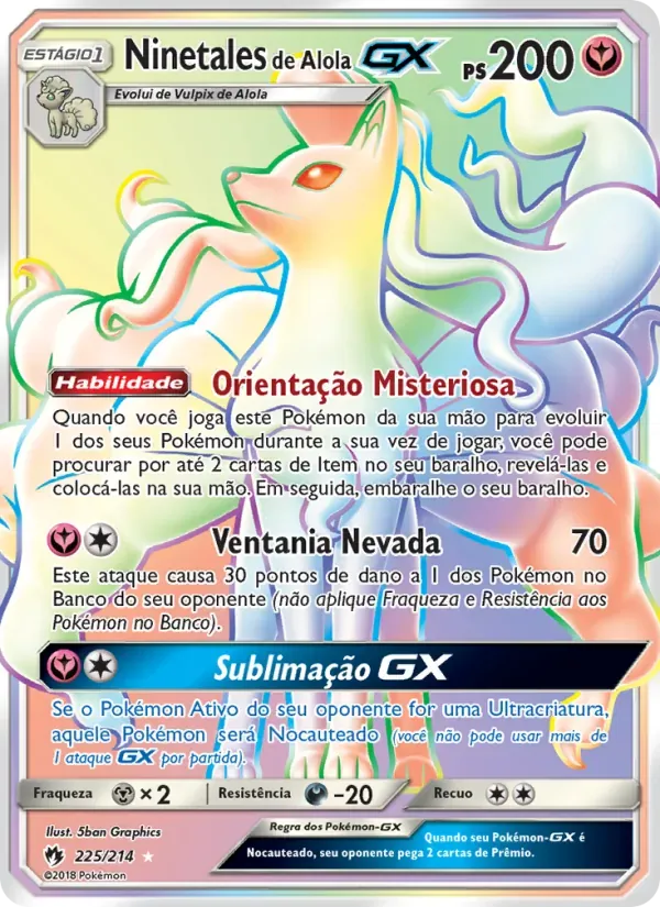 Ninetales de Alola GX 225/214 Trovões Perdidos