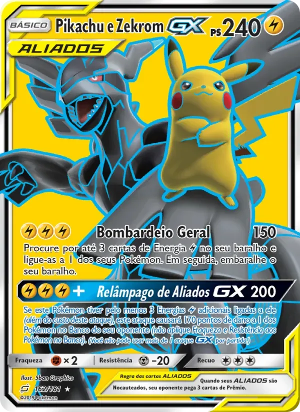 Pikachu e Zekrom GX 162/181 União de Aliados