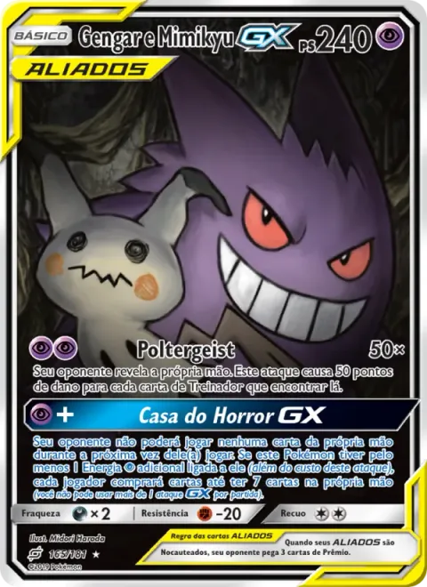 Gengar e Mimikyu GX 165/181