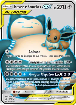 Eevee e Snorlax GX 171 União de Aliados