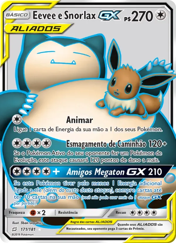 Eevee e Snorlax GX 171/181 União de Aliados