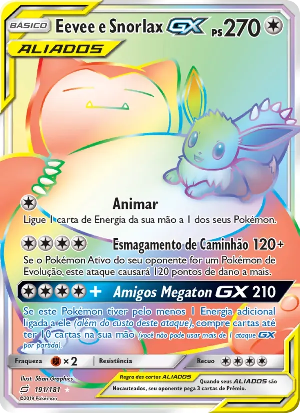 Eevee e Snorlax GX 191/181 União de Aliados