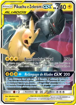 Pikachu e Zekrom GX 33 União de Aliados