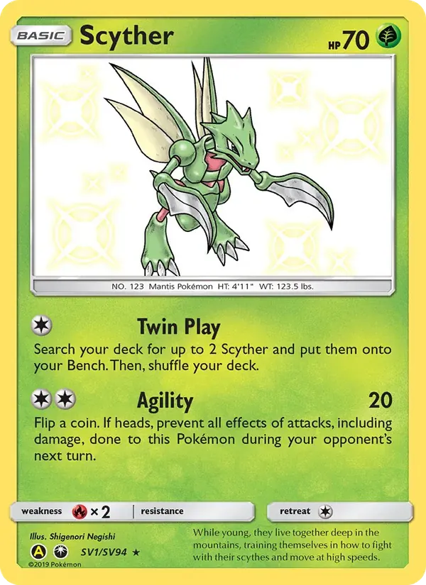 Scyther SV1/94 Destinos Ocultos Cofre Brilhante