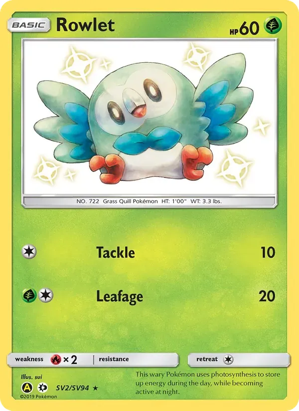 Rowlet SV2/94 Destinos Ocultos Cofre Brilhante
