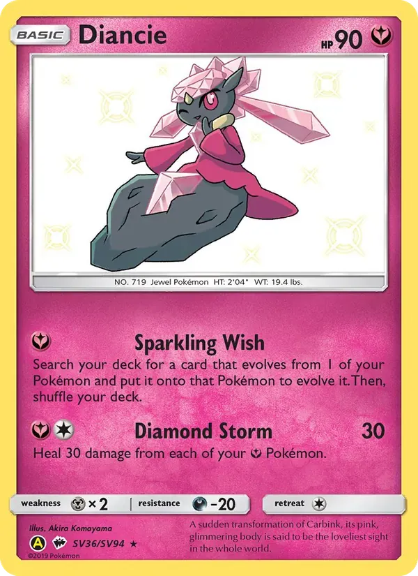 Diancie SV36/94 Destinos Ocultos Cofre Brilhante