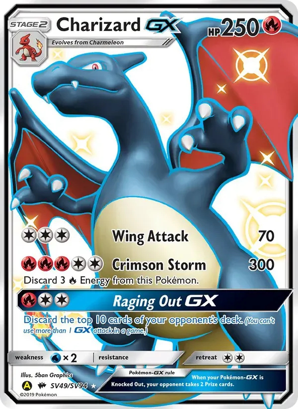 Charizard-GX SV49/94 Destinos Ocultos Cofre Brilhante