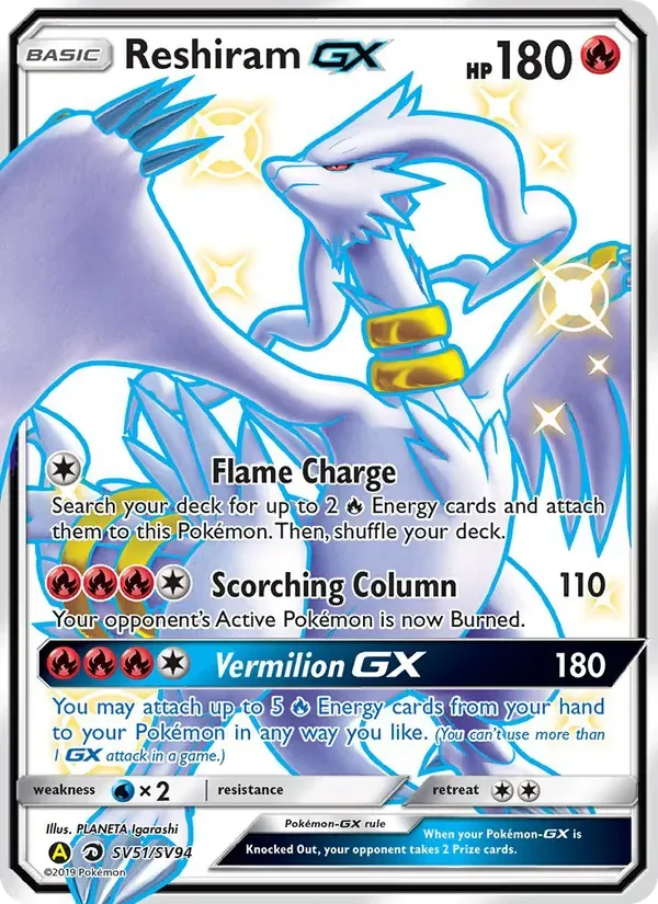 Reshiram-GX SV51/94 Destinos Ocultos Cofre Brilhante