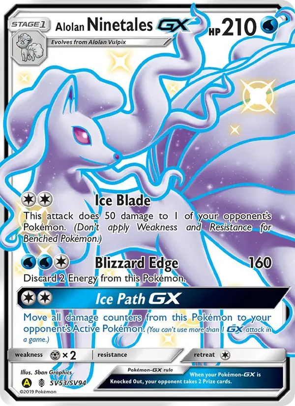 Alolan Ninetales-GX SV53/94 Destinos Ocultos Cofre Brilhante